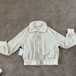 Women's Cream Sherpa Jacket